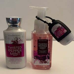 3PC BATH AND BODY WORKS-TWISTED PEPPER MINT